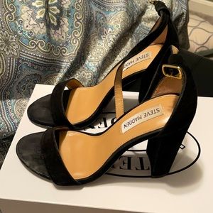 Black suede Steve Madden heels